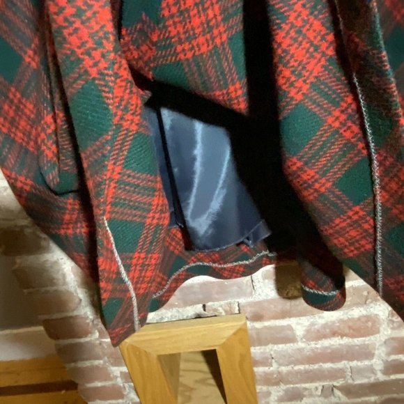 Vintage Century of Boston 100% Wool Red & Green Plaid Maxi Skirt Small - Picture 7 of 12